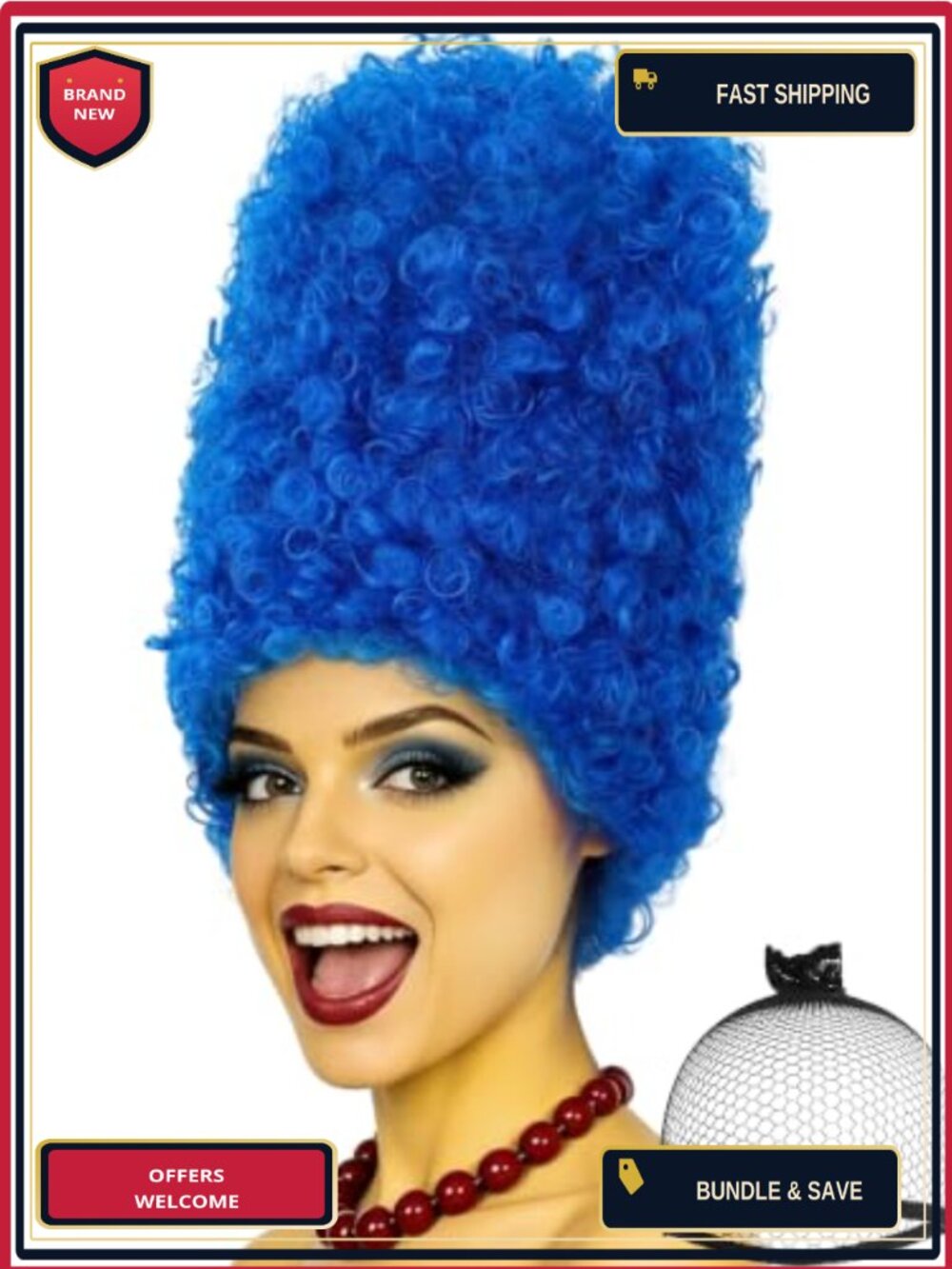 Beehive Wig Curly Adult Funny Costume Cosplay